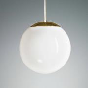 Pendellamp met opaalbol, 25 cm, messing