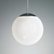 Pendellamp met opaalbol, 25 cm, chroom