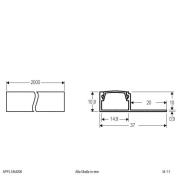 EVN APFL1 alu-tegelprofiel eenzijdig, 200cmx3,7cm