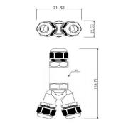 Outdoor-Multi-Y-kabelverbinder voor 3 kabel 4-14mm