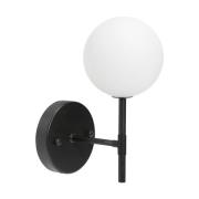 PR Home Sigma S wandlamp, zwart/opaal, 1-lamp 25 cm glas