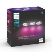 Philips Hue Xamento inbouwspot aluminium 3 per set