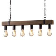 Hanglamp Texas van antiek hout, 6-lamps