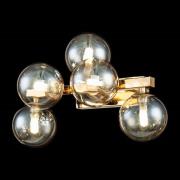 Maytoni Dallas wandlamp met 5 glasbollen, goud
