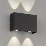 LED buitenwandlamp Tokio in zwart, 4-lamps