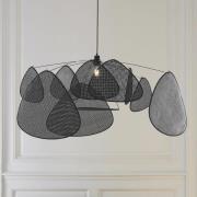 MARKET SET hanglamp Screen XL, 60 cm, zwart, rotan