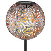 LED solarlamp 33632 met metalen bol, zilver