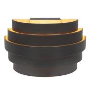 Wandlamp Scudo, zwart, breedte 20 cm, aluminium, G9