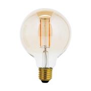 LED bollamp E27 G95 6W amber 2.200K dimbaar