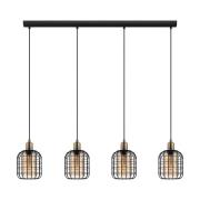 Hanglamp Chisle, zwart/amber, 4-lamps