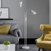 Lucande vloerlamp Medira, wit, 2-lamps, verstelbaar, GU10