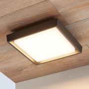 LED buitenplafondlamp Birta, hoekig, 27 cm