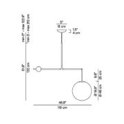 Luceplan Malamata hanglamp messing, 119 cm