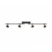 LED plafondspot Barik, zwart, 4-lamps