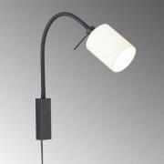 Wandlamp Maui met flexibele arm, stoffen kap wit