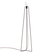 GRUPA Model M3 LED vloerlamp zwart, kabel rood