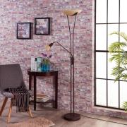 Lindby Felicia uplighter met leeslamp, roest