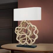Tafellamp Peggy met decoratieve houten voet