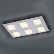 BANKAMP Luno LED plafondlamp 6-lamps zilver