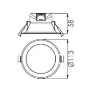 LED plafond inbouwlamp Acrux, Ø 11 cm, zwart, CCT