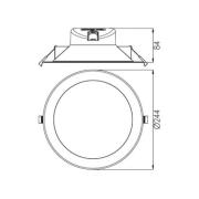 LED plafond inbouwlamp Acrux, Ø 24 cm, zwart, CCT