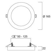 Sylvania Start LED downlight 5in1 Ø 16,5cm 12W