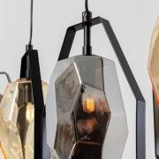 Kare hanglamp Diamond Fever Dining zwart 5-lamps lineair