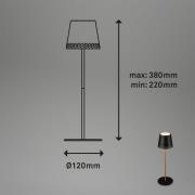 LED tafellamp Kiki met accu 3.000K zwart/goud