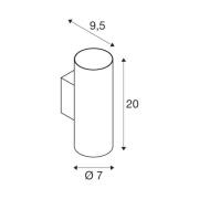 SLV Asto Tube wandlamp, GU10, up/down, zwart