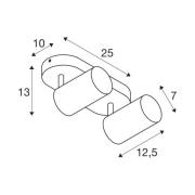 SLV Asto Tube plafondspot GU10 2-lamps wit