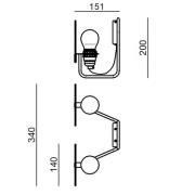 Stilnovo Bugia LED wandlamp 2-lamps zwart