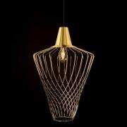 Hanglamp Wave L met kooikap, goud