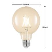 LED lamp E27 4W 2.700K G95 bollamp filament