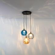 Hanglamp La Spezia 3-lamps glas amber/blauw/rook