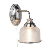 Wandlamp Bistro II zilver/ribbelglas