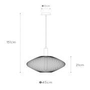 Hanglamp Mesh, trapeziumvormig, Ø 45 cm, goud