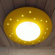 Plafondlamp Starlight met sterrenhemel, geel