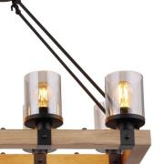 Hanglamp Lila met houten frame, 8-lamps