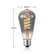 Lucande LED lamp E27 ST64 4W rook 1.800 K dimbaar