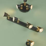 Plafondspot Fry beam 4-lamps zwart/goud