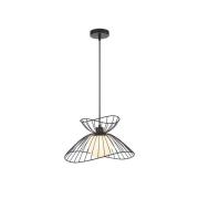 Hanglamp Belinda met glazen kap, zwart