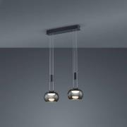 Madison hanglamp, dimbaar, 2-lamps, zwart