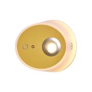 LED wandlamp Zoom, spot, USB-uitgang, mosterdgeel