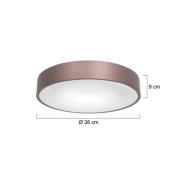 LED plafondlamp Ringlede, 2.700 K Ø 38 cm Bronz