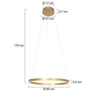 LED hanglamp Ringlux, Ø 60 cm, 2-lamps, goud