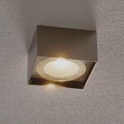 Helestra Kari LED plafondlamp, hoekig, nikkel