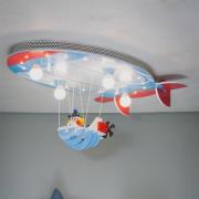 Plafondlamp luchtschip met Joe, blauw-rood-wit