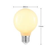 LED lamp E27 8W G80 2.700K dimbaar, opaal, set van 3