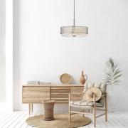 Hanglamp Jules met kap van linnen en glas