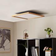 Lucande LED plafondlamp Joren, 52 cm, hout, CCT, afstandsbediening